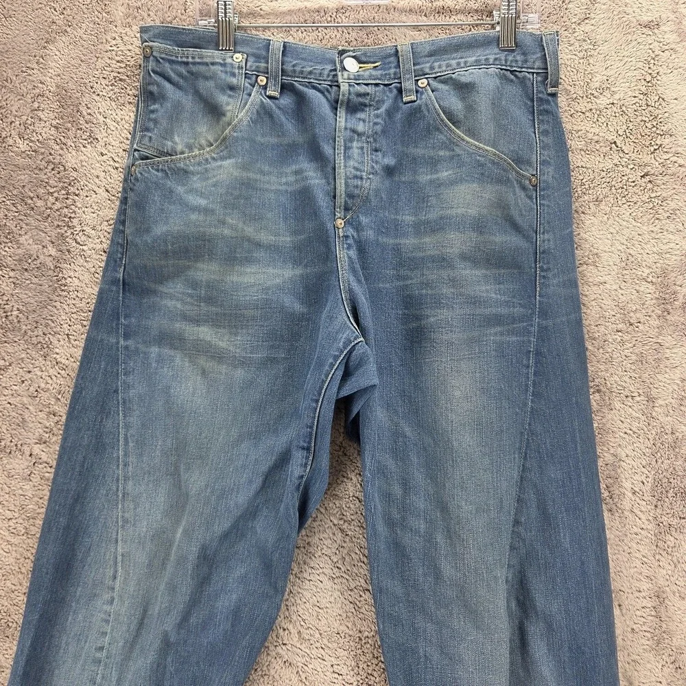 Vintage Levis Engineered Jeans Mens 33x34 Blue Twisted Buckle Back One Pocket